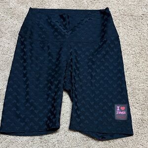 Zumba Fitness Black Heart Pattern Bike Shorts